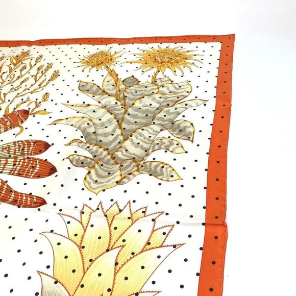 UNUSED HERMES Index Bromeliaceae Bromeliad Catalog Carre 90 Scarf - Picture 10 of 12